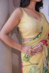 Jenna Pale Yellow Silk Blouse